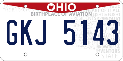 OH license plate GKJ5143