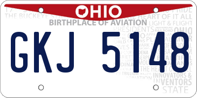 OH license plate GKJ5148