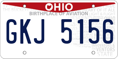 OH license plate GKJ5156