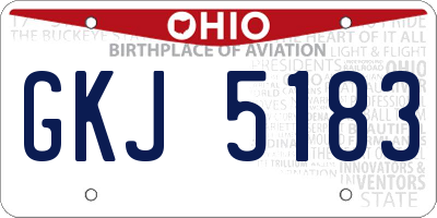 OH license plate GKJ5183
