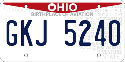 OH license plate GKJ5240