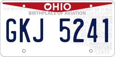 OH license plate GKJ5241