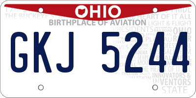 OH license plate GKJ5244
