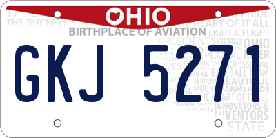 OH license plate GKJ5271