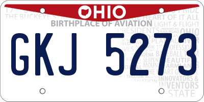 OH license plate GKJ5273