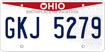 OH license plate GKJ5279