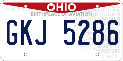 OH license plate GKJ5286