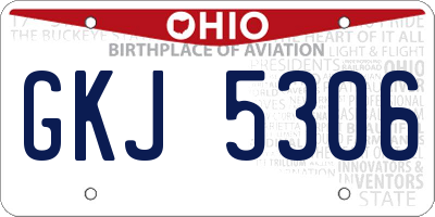 OH license plate GKJ5306