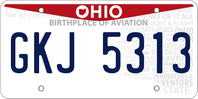 OH license plate GKJ5313