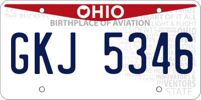 OH license plate GKJ5346