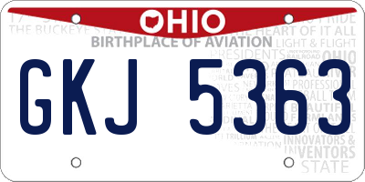OH license plate GKJ5363