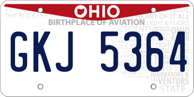 OH license plate GKJ5364