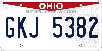 OH license plate GKJ5382