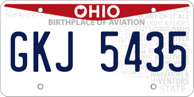 OH license plate GKJ5435