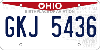 OH license plate GKJ5436