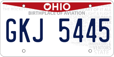 OH license plate GKJ5445