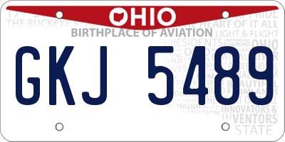 OH license plate GKJ5489