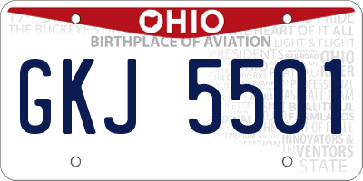 OH license plate GKJ5501