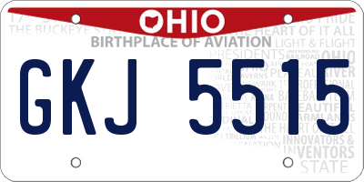OH license plate GKJ5515