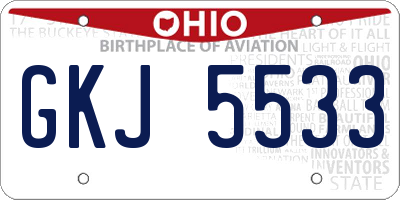 OH license plate GKJ5533