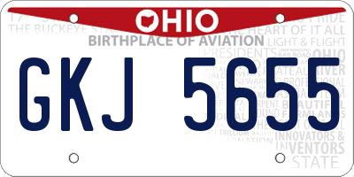 OH license plate GKJ5655