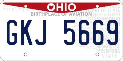 OH license plate GKJ5669