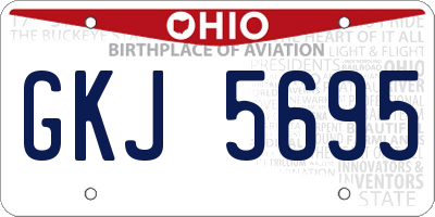 OH license plate GKJ5695
