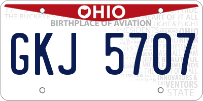 OH license plate GKJ5707