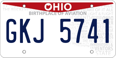 OH license plate GKJ5741