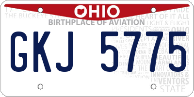 OH license plate GKJ5775