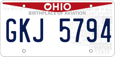 OH license plate GKJ5794