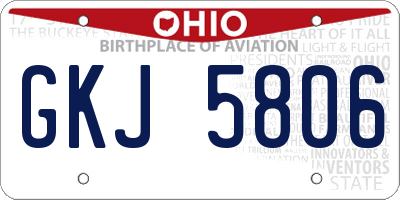 OH license plate GKJ5806