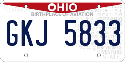 OH license plate GKJ5833