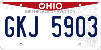 OH license plate GKJ5903