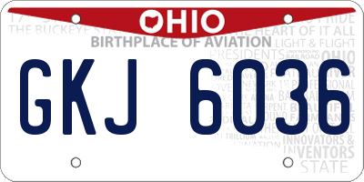 OH license plate GKJ6036