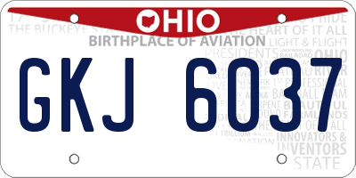 OH license plate GKJ6037