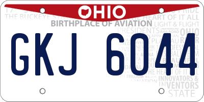OH license plate GKJ6044