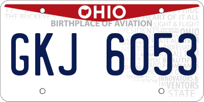 OH license plate GKJ6053