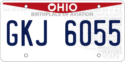 OH license plate GKJ6055