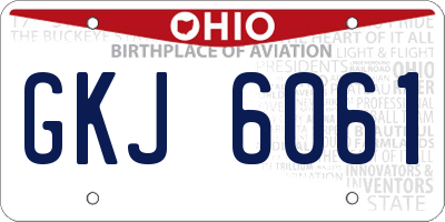 OH license plate GKJ6061