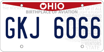 OH license plate GKJ6066