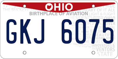 OH license plate GKJ6075
