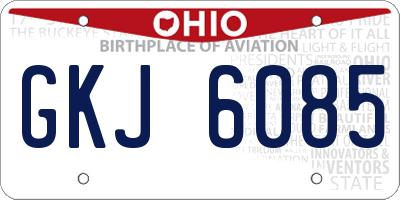 OH license plate GKJ6085
