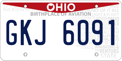 OH license plate GKJ6091