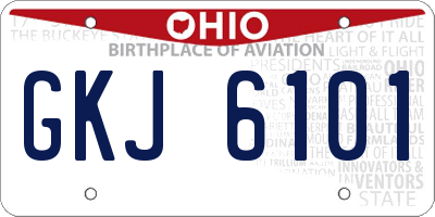 OH license plate GKJ6101