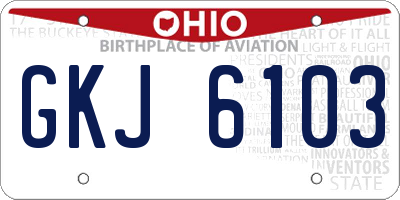 OH license plate GKJ6103
