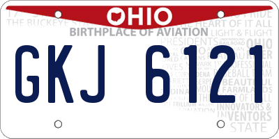 OH license plate GKJ6121