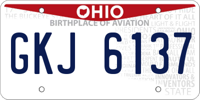 OH license plate GKJ6137