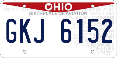 OH license plate GKJ6152