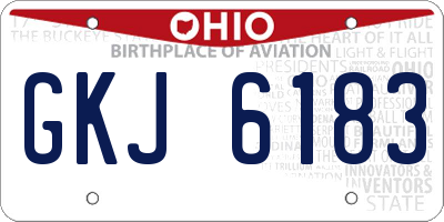 OH license plate GKJ6183